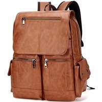 Fashion Luxury Brand Men Backpack Leather School Backpack Bag Students Waterproof Travel Bag Casual Leather Book bag Male