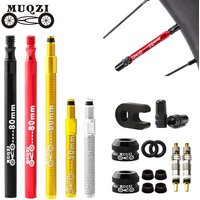 MUQZI 2PCS Presta Valve Extender 50mm 60mm 80mm Bike Clincher Tire Removable Valve Inner Tube Extension Valve With Core Wrench