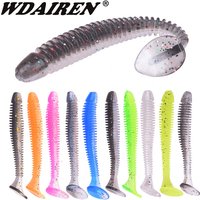 WDAIREN Pesca Jig Wobblers Worm Soft Lures 5cm 7cm 9cm Double Color Artificial Silicone Bait Bass Isca Swimbaits Fishing Tackle