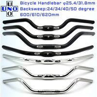 UNO Bicycle Swallow Handlebar M Type Aluminum Alloy 31.8 x 600/610/620mm Black Silver Retro Comfort City Road Bike Handlebars