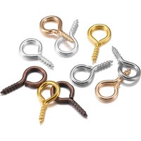 100-200pcs Small Tiny Mini Eye Pins Eyepins Hooks Eyelets Screw Threaded Gold Clasps Hooks Jewelry Findings For Making DIY