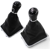 Black ABS+Leather Car 5/6 Speed Gear Shift Knob Gaiter Shifter Knob for VW Passat B6 B7 CC 2005-2013