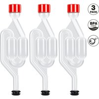 3 Pieces S-Shape Airlocks ,Homebrew Bubble Airlock Carboys Stopper & Fermenter Seal Valve with Food Grade Grommets Wine Making