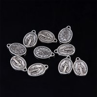 Catholic oval Virgin Mary medal charm necklace fashion craft jewelry bracelet accessory making
