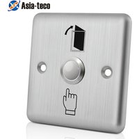 Stainless Steel Door Exit Button Push Switch Door Sensor Opener Release for Access Control-Silver