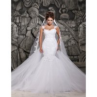Lace appliques Crystal Beading Wedding Dresses Sexy Illusion Back African Mermaid Wedding Dress 2020 Pure white Plus Size