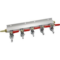 KegLand 5 Output / 5 Way Gas Manifold Distribution CO2 Splitter W/ Check Valves Beer Home Brewing Equipment