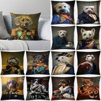 Dog Portrait Series Pattern Pillowcase Square Home Office Decoration