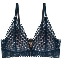 New Women's Bra French Triangle Cup Underwear Women's Thin Sexy Lace Beautiful Back Buckle Small Bra Gathering No Steel Ring Bra