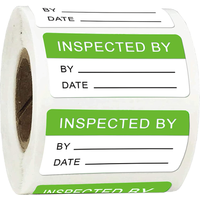 1 X 2 Inch "Inspected by" Rectangle Labels - Quality Control Inventory Labels 500 Fluorescent Square Adhesive Stickers