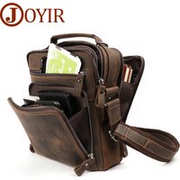 JOYIR New Genuine Leather Men Vintage Handbags Small Flap Men's Shoulder Bag Casual Office Messenger Bags Fashion Crossbody Bag