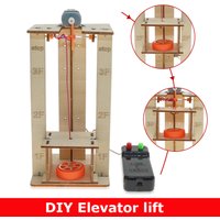 DIY Electric Remote Control Lift Elevator Wooden Model Kit Science School Projects Experiment Science Toys For Kids Education