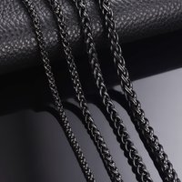 1 piece Width 3mm/4mm/5mm/6mm Black Color Keel Link Chain Necklace For Men Women Stainless Steel Chain Necklace