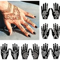 Temporary Tattoo Stencil Hand Henna DIY Body Art Sticker Template Wedding Tool Professional India Fashion Decal Flower Stencil