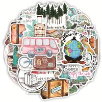 50PCS Travel World Stickers For Waterproof Decal Laptop Motorcycle Luggage Snowboard Fridge Phone Car Sticker