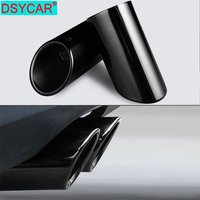DSYCAR 1 Pair Chrome Plating Stainless Steel Car Exhaust Muffler Tip Pipes Covers, Universal Car Accessories