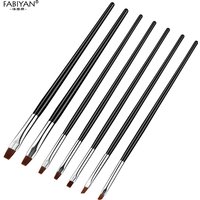 7 Size Nail Art Brush Flat Acrylic Drawing Pen UV Gel Polish French Design Painting Extension Coating Tools Set Manicure