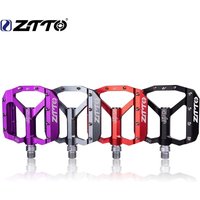 ZTTO MTB Bearing Aluminum Alloy Flat Pedal Bicycle Good Grip Lightweight 9/16 Pedals Big For Gravel Bike Enduro Downhill JT01