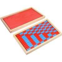 Small Size Montessori Math Toy Blue & Red Rods Sticks Box Red Rods Digital 1-10 With Wood Box Toys for Children Early Learning