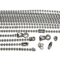 Chaînes et connecteurs de perles à billes en acier inoxydable, 1.5 2.4 10mm, chaînes en vrac pour la fabrication de bijoux, accessoires de porte-clés de collier à faire soi-même