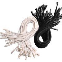 100pcs White Beige Black Hang Tag Thick Cotton Rope String Cord Sealed Bullet Head for Home Textile Clothing Garment Bags Shoes