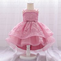 Robe de baptême pour bébé fille de 1 an, tenue de princesse d'anniversaire brodée de fleurs, robes de fête et de mariage