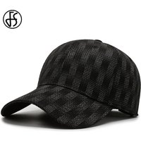 FS Luxury Brand Plaid Baseball Caps For Men Black Gray Summer Cotton Women Elastic Hats Vintage Designer Hat Casquettes Hommes
