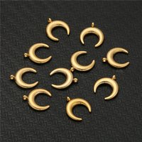 10PCS/lot Stainless Steel Moon Charms Pendants for Jewelry Making DIY Necklace Bracelet Moon Pendants Handmade Accessories
