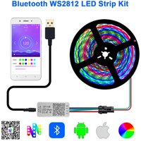 DC5V WS2812B Individually Addressable RGB Led Strip Light SP110E Bluetooth Controller USB Cable Kit 30/60/144Led Waterproof IP65