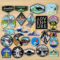 Wilderness/Camping Patch Iron On Patches For Clothing thermoadhesive Patches On Backpack Jackets Embroidery/Fusible Sewing Patch