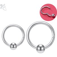 ZS 1 PC Round 316L Stainless Steel Nose Ring Men 16G Septum Clicker 8MM/10MM Punk Rock Ear Helix Septum Rings Piercing Jewelry