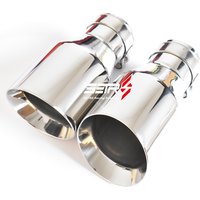 1 Piece Universal 304 Stainless Steel Car Exhaust Muffler Bevel Edge System End Pipe Tip for Vehicle Customization