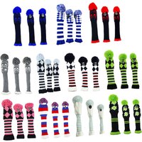 3pcs/set No.1 3 5 UT Golf Knitted Wood Head Cover Knitted Golf Driver Fairway Wood Headcovers Golf Club Protective Sleeve Sock