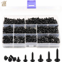 900 pièces M2.3 M2.6 M3 matériel vis noire PWA croix tête ronde avec coussin vis autotaraudeuse tête cylindrique