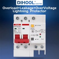 DZ47LED Residual current circuit breaker 220V 10A 16A 20A 40A 32A 63A with surge protector RCBO Lightning protection SPD