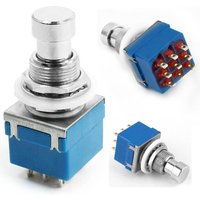 Guitar Effects 3PDT Pushbutton Pedal Footswitch ON-ON Switch Solder Terminal Latching Stomp Foot Control Switch True Bypass