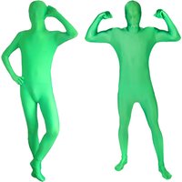 Unisex Adult Green Bodysuit Stretch Costume 160/170/180cm Full Body Photography Chromakey Green Suit for Video Festival Cosplay