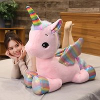 Schönes umarmbares süßes Einhorn-Traum-Regenbogen-Plüschtier, hochwertiges rosa Pferd, süßes Mädchen, Heimdekoration, Schlafkissen, Geschenk für Kinder