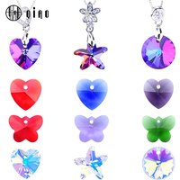 14mm Mixed Color Heart Shape Pendant Glass Beads Gems Starfish butterfly charms for Women Jewelry Making Earring Necklace DIY