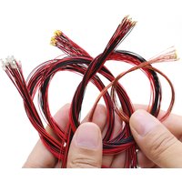 10PCS SMD Lamp Wired Led 0402 0603 0805 1206 Pre-soldered Micro Litz Wired Chip 20cm 3V Railway Model Scenes