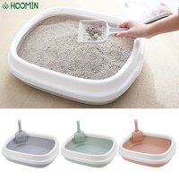 1 Set Pet Toilet Bedpan Training Plastic Sand Litter Box Cat Dog Tray with Scoop Cat Litter Box Anti-Splash Dog Clean Toilet