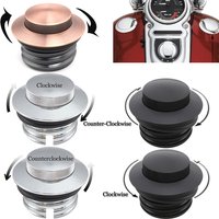 Motorcycle Left Right Aluminum Screw-In Flush Mount Pop Up Vented Fuel Tank Gas Cap for Harley Touring Road King Softail Dyna