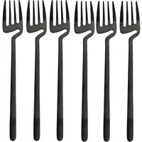 6pcs Black Dinner Fork Flatware Table Decor Kitchen Matte Spoon Knife Dinnerware tableware Cutlery Desserts Soup Coffee Use