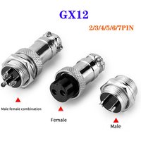 1 Set GX12 2/3/4/5/6/7 Pin Male + Female 12mm L88-93 Circular Aviation Socket Plug Wire Panel Connector Series