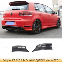 Golf 6 Carbon Fiber FRP Rear Diffuser Lip Spoiler Side Splitters For Volkswagen Golf 6 VI MK6 GTI Bumper 2010 2011 2012 2013
