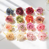 5 Pcs Artificial Roses Head Valentine Decora Home Room Wedding Wreath Bridal Accessories Clearance Garland Material Fake Flowers
