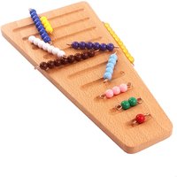 Montessori Wood Bead Toy Colored Bead Stairs with Tray 1-10 Beads Math Early Childhood Education Preschool Training Learning Toy