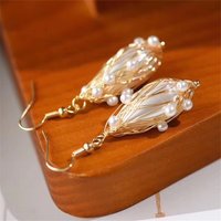 Real Baroque Pearl Earrings Fashion Accessories Lucky Luxury Carved Gemstone Vintage Designer Natural Jewelry Stone