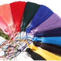 10pcs 8cm Silk Tassel Pendant Accessories for Jewelry Making Satin Tassel Fringe Trim DIY Earrings Handmade Crafts Findings