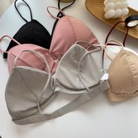SP&CITY Korean Thread Colored Seamless Women's Bra Ice Silk Camisole With Chest Pad Breathable Bralette Triangle Cup Sexy Bras